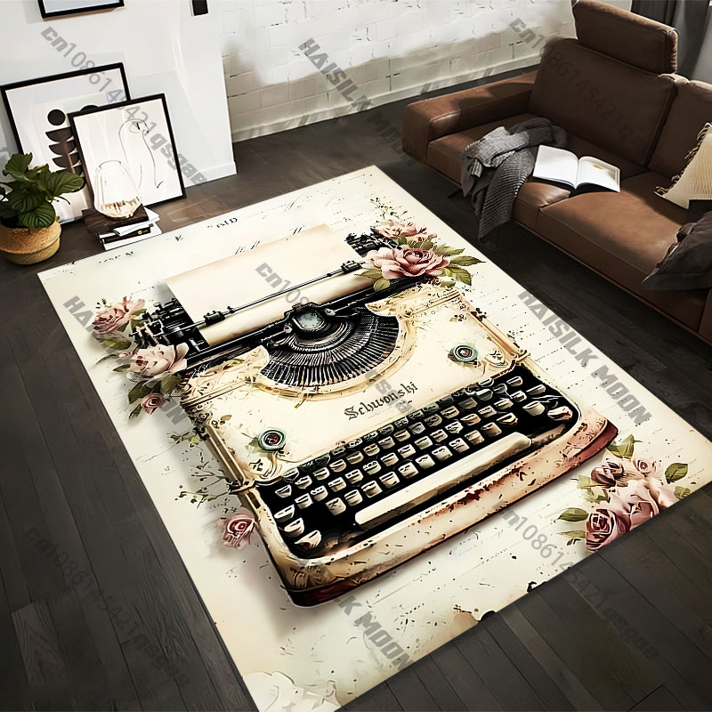 Commercial Printing And Design - 21가지 사이즈의 빈티지 타자기와 꽃무늬가 인쇄된