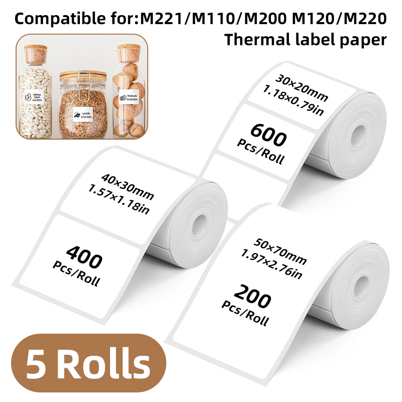 화이트 라벨 스티커 5롤, 폭 30Mm/40Mm/50M - Commercial Printing Machine 리뷰 및 가격
